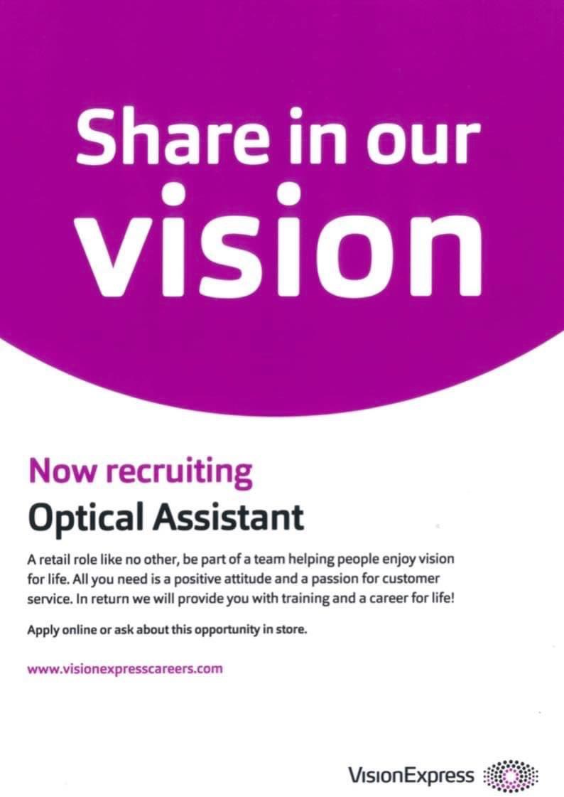 bowstreetmall's tweet photo. Vision Express Are Hiring! 😀 

🔷Optical Assistant required
🔷Full-time hours
🔷Competitive salary
🔷Full training provided
🔷Previous experience in a customer facing role is desirable

Please contact Danielle or Anne for further details on 02892634504 👍 https://t.co/BJOVdhe6YN
