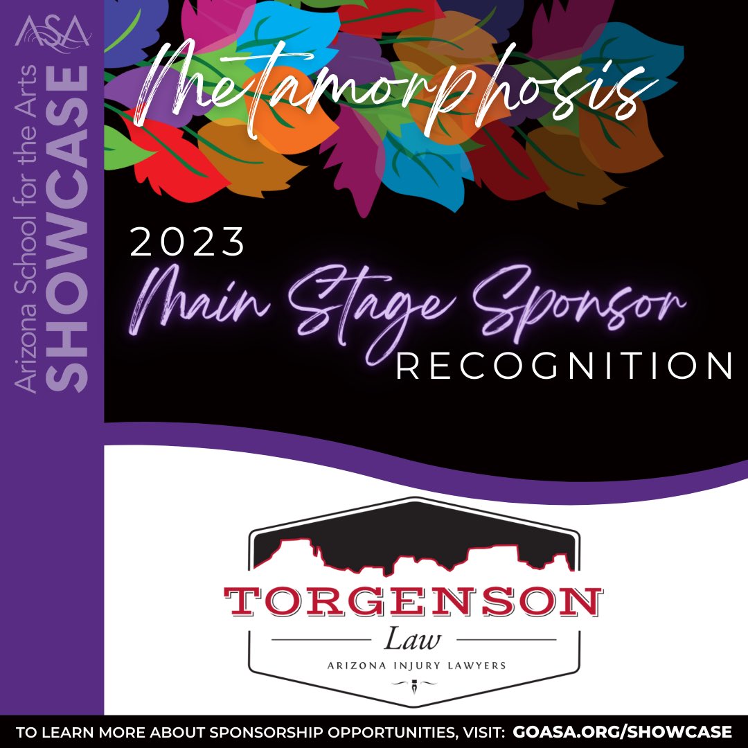 azschoolforarts's tweet photo. We’d like to thank and recognize 2023 Main Stage Showcase Sponsor:

✨@TorgLaw ✨

Thank you for your generous and continued support of ASA and the arts! 

To learn more about Showcase and how you can become a sponsor, visit: https://t.co/6blHd4oOAr

#ASAShowcase #ArtsandSmarts https://t.co/r9v75LREzY