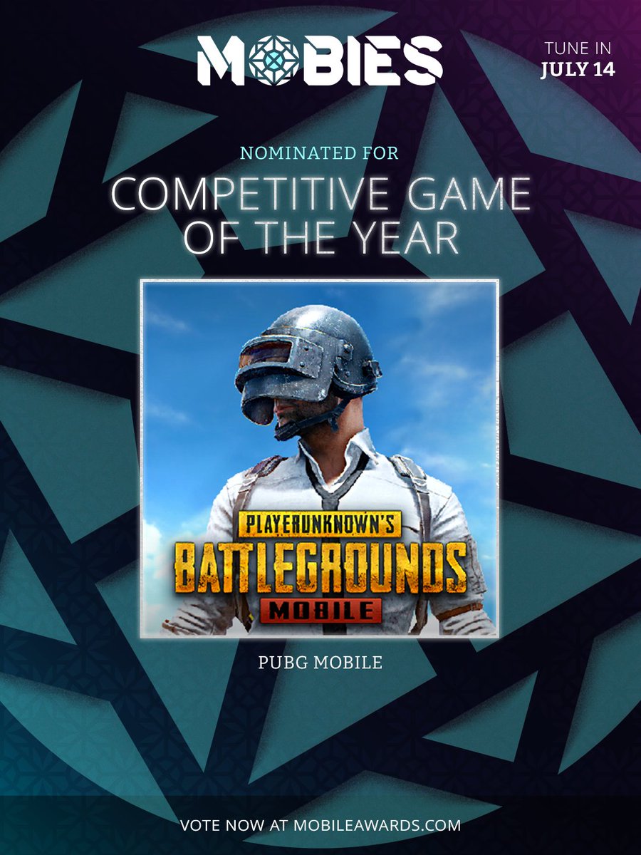 Your finalist, <a href="/PUBGMOBILE/">PUBG MOBILE</a>, is up for the Competitive Game of the Year award. But do they have your support?

✅ Vote now: mobileawards.com/vote/ 

MOBIES 2023 - July 14th | Los Angeles