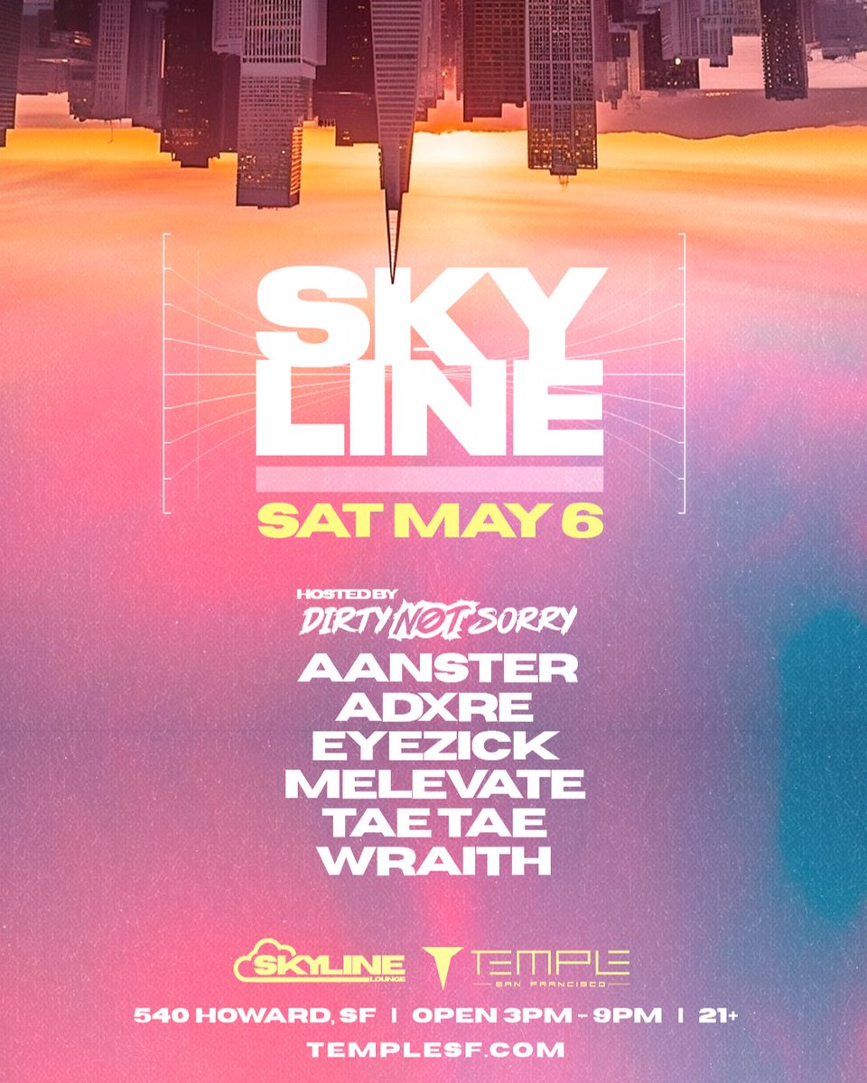 😎 SATURDAY 😎  It's the very first official <a href="/Temple_SF/">Temple San Francisco</a> rooftop party of 2023❗

Get into it with DNS DJs <a href="/aanster/">aanster</a> + <a href="/adxremusic/">adxre</a> + @djeyezick + Melevate + Tae tae + Wraith 🎶

Sign up for FREE Guestlist in our Bio ✅🔗