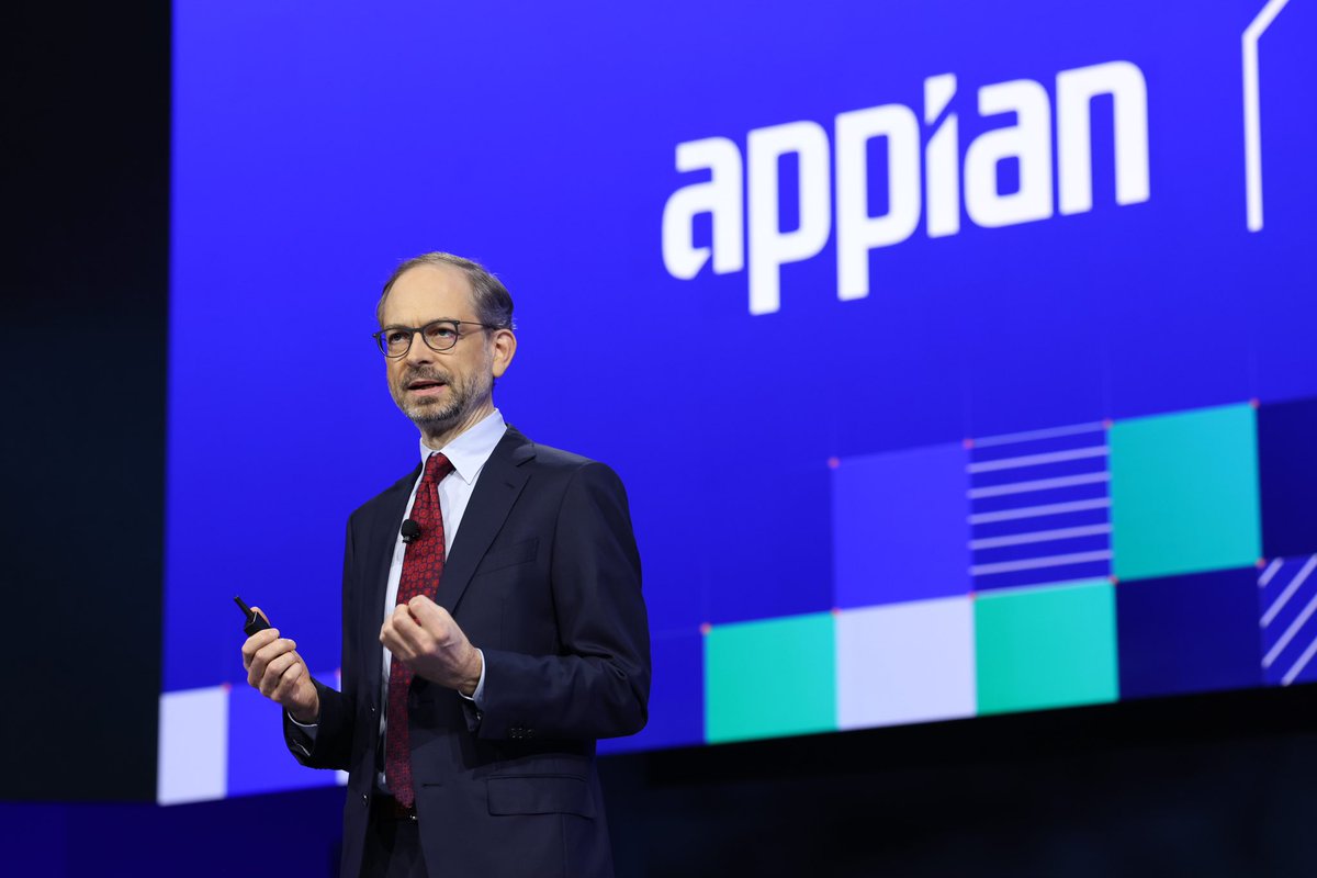 Appian's tweet photo. “AI is a great band member; it’s not a great solo act.” 

Our CEO Matt Calkins kicks #AppianWorld off with a groundbreaking discussion on the future of AI and the role process automation and people play in accelerating business. 

It’s all about collaboration—digital and human. 🤝