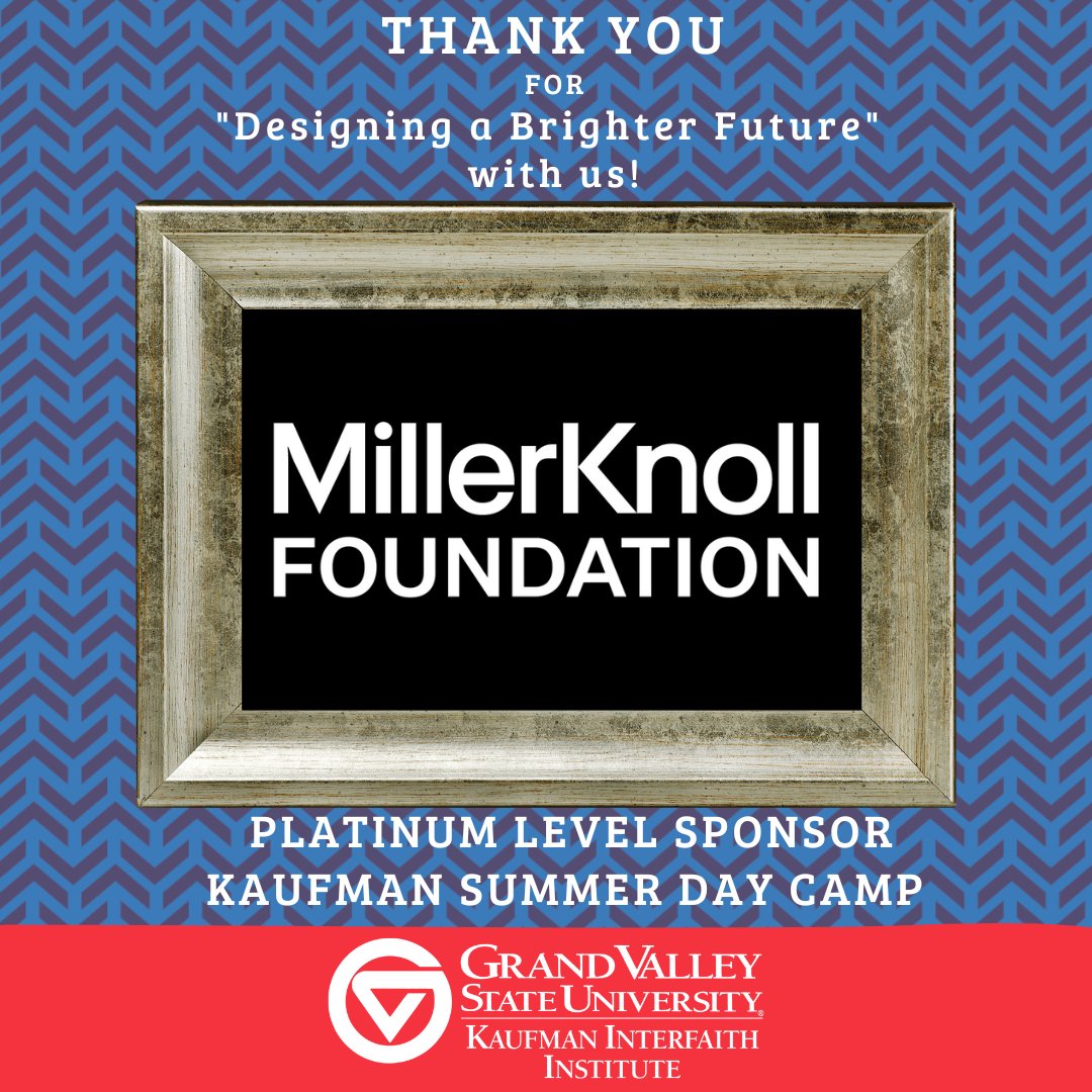 Kaufman Interfaith (@grinterfaith) on Twitter photo The Kaufman Interfaith Institute Summer Day Camp would not be possible without the support of generous donors in our community. Thank you <a href="/millerknoll/">millerknoll</a> for partnering with us to make this camp a reality!
Camp this year runs from June 12-16
Info: gvsu.edu/interfaith/camp. The Kaufman Interfaith Institute Summer Day Camp would not be possible without the support of generous donors in our community. Thank you <a href="/millerknoll/">millerknoll</a> for partnering with us to make this camp a reality!
Camp this year runs from June 12-16
Info: gvsu.edu/interfaith/camp.