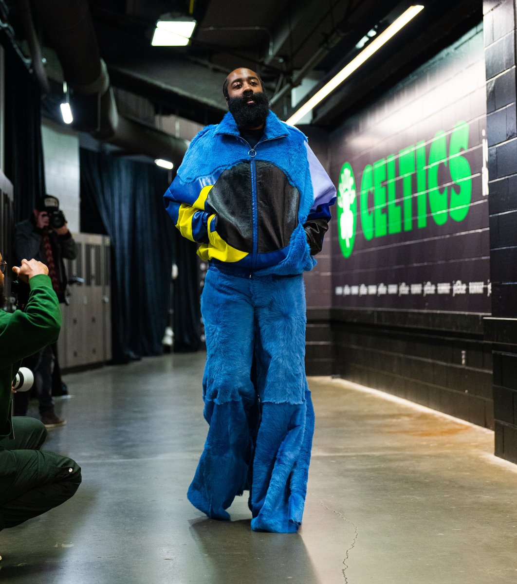 James Harden Pulls Up To Playoff Game In Furry Outfit, What Met Gala?!