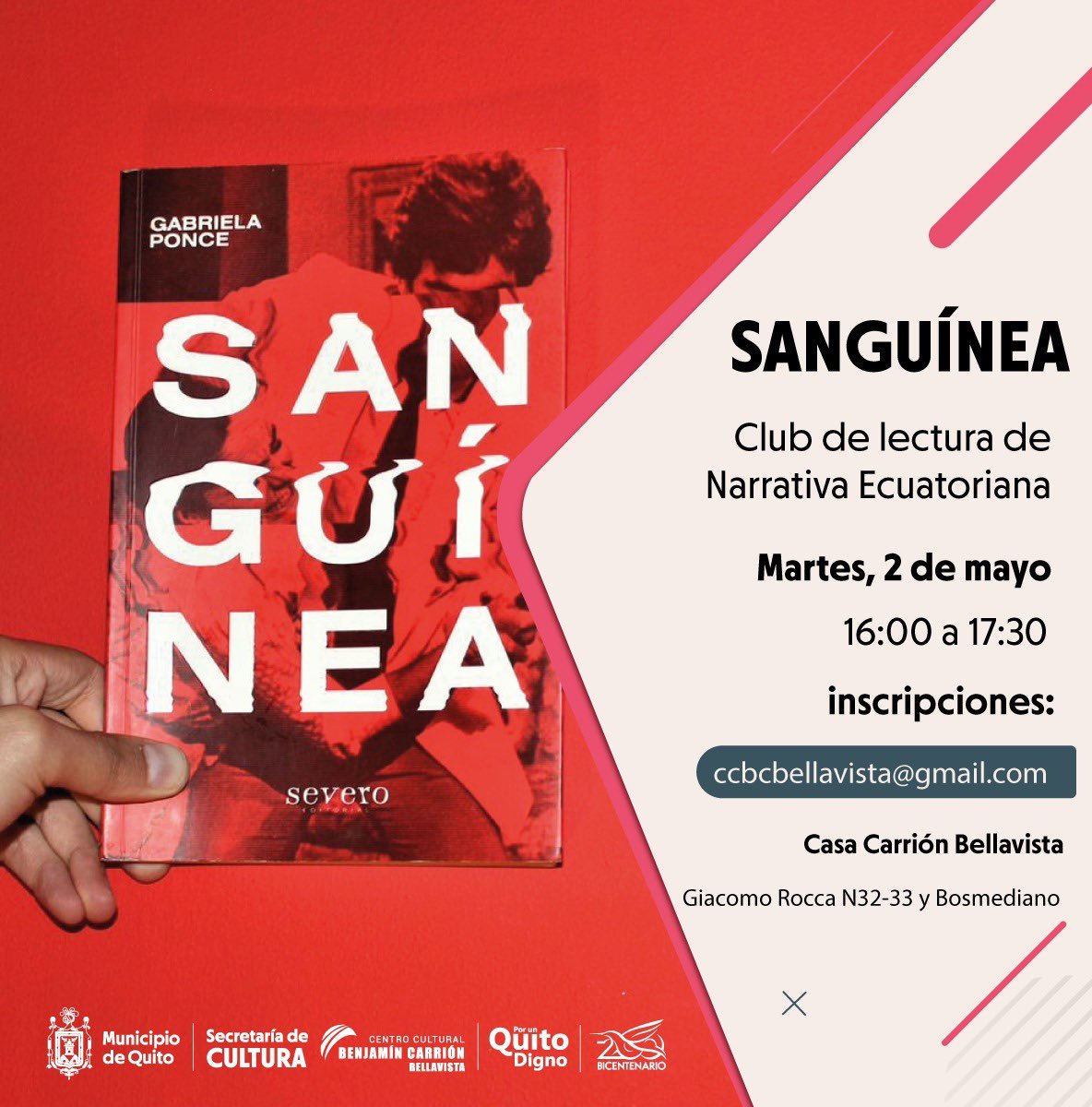 Secretaría de Cultura Quito on Twitter "RT ccbc_bellavista HOY