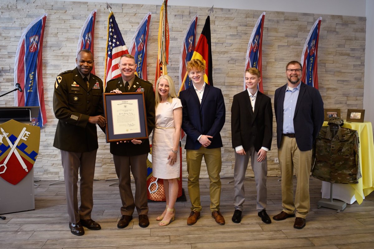 21stTSCCG's tweet photo. Big congrats to @16thSustBde  “COL” Brandon Ungetheim and his family!! What a monumental and well earned promotion!! @21stTSC 
@USArmyEURAF 

#DeedsNotWords
#Team21
#FirstInSupport
#StrongerTogether https://t.co/WddEj7xMc3