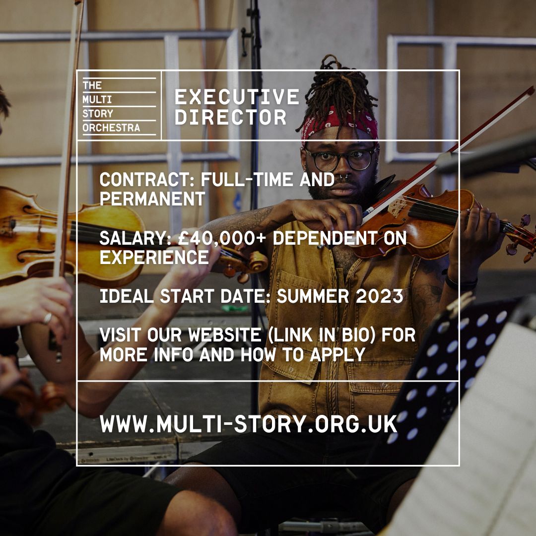 We're still on the lookout for an Executive Director to join our team! This is an exciting opportunity to take a key leadership role in a small, innovative organisation and have a real impact on people's lives through music. Find out more and apply: multi-story.org.uk/join-our-team-…