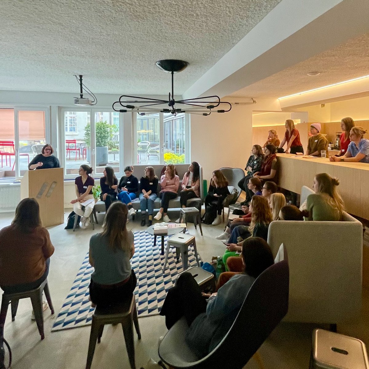 Lots of #inspiring speeches at the #GirlsGettingStarted event in our #Bern office, hosted with @impacthubbern 💪🤩