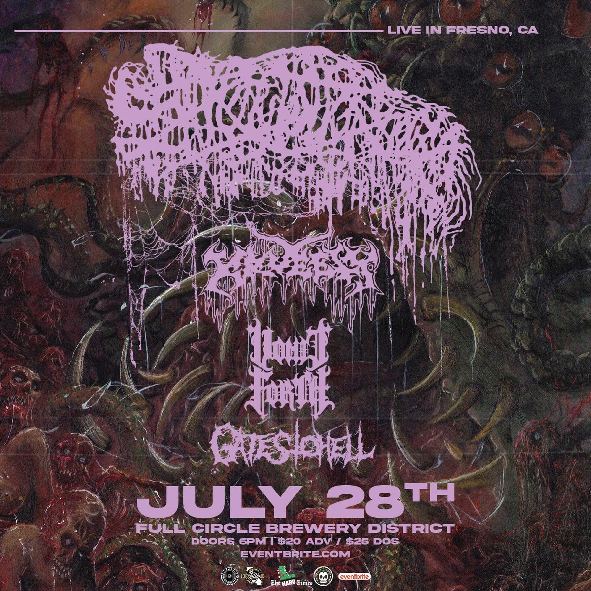 HARDTIMESSHOWS's tweet photo. NEW SHOW ANNOUNCEMENT!!!

SANGUISUGABOGG
KRUELTY
VOMIT FORTH
GATES TO HELL

Friday July 28, 2023
@ FULL CIRCLE Fresno, CA
https://t.co/gqjxsplH13

Saturday July 29, 2023
@ CORNERSTONE Berkeley, CA
https://t.co/KzW1NvQ8LB

*On Sale Friday May 5 @ 10:00am* https://t.co/BuDh4T2wKY