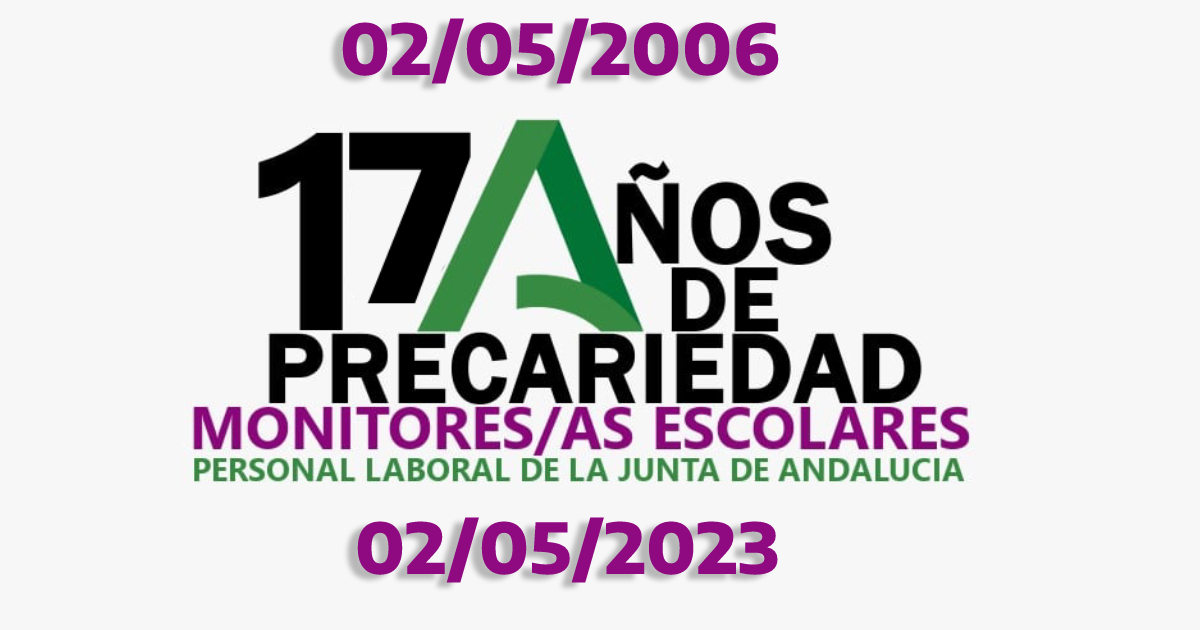 SOSMonitor's tweet image. 🗓️Hoy, 2 de mayo, cumplimos 17 años de precariedad l@s #MonitoresEnLucha y #MonitorasEnLucha y no dejaremos de recordarlo hasta que no estemos TOD@S a #JornadaCompleta.
@JuanMa_Moreno @Patricia_Pozo_ @MacarenaOneill @_P_Q_R_ @antoniosanz @ja_nietob 
¡Los compromisos se cumplen!