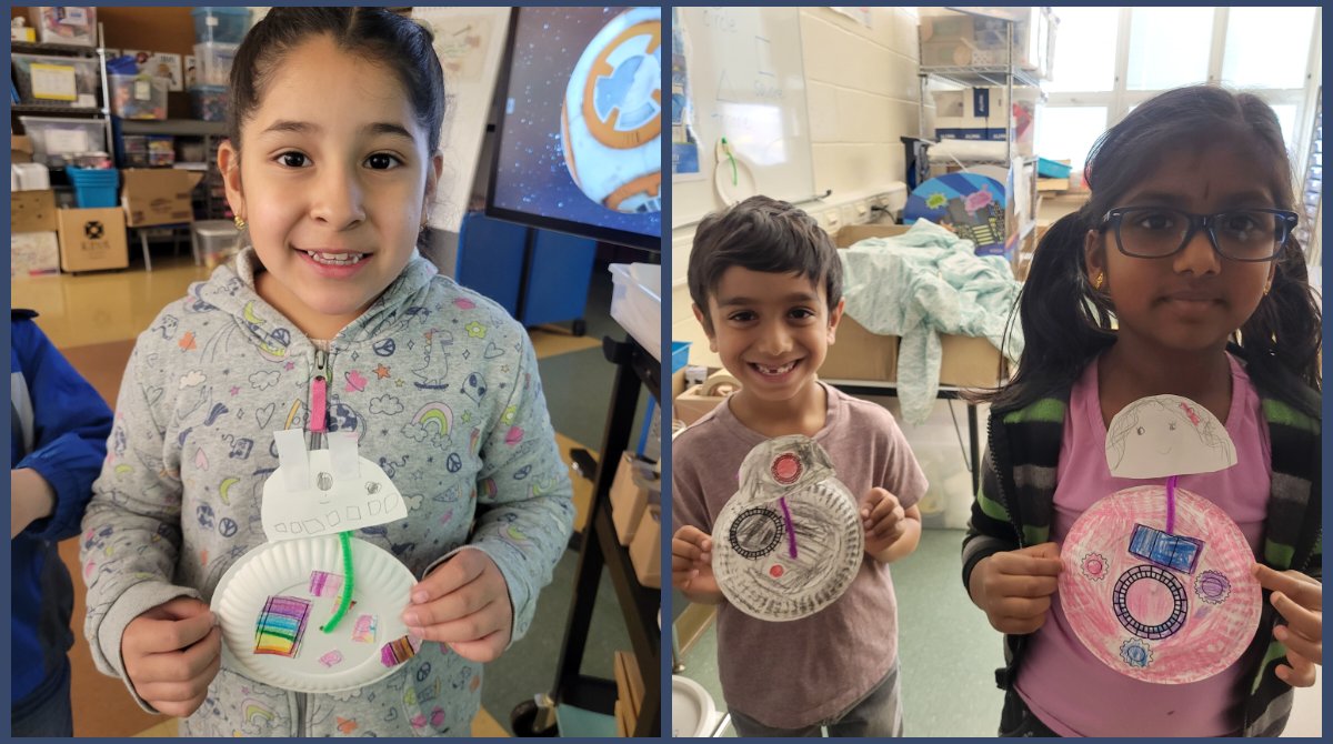 StemEmk's tweet photo. The force is strong with our 1sts! For #MayThe4th we learned how droids were made for #StarWars movies and built our own movable BB models w plates, wire, and paper! #STEM4Them @EWRSDK12 @NicoleFoulksEMK @mr_mtozzi https://t.co/Y18dXzt6kU