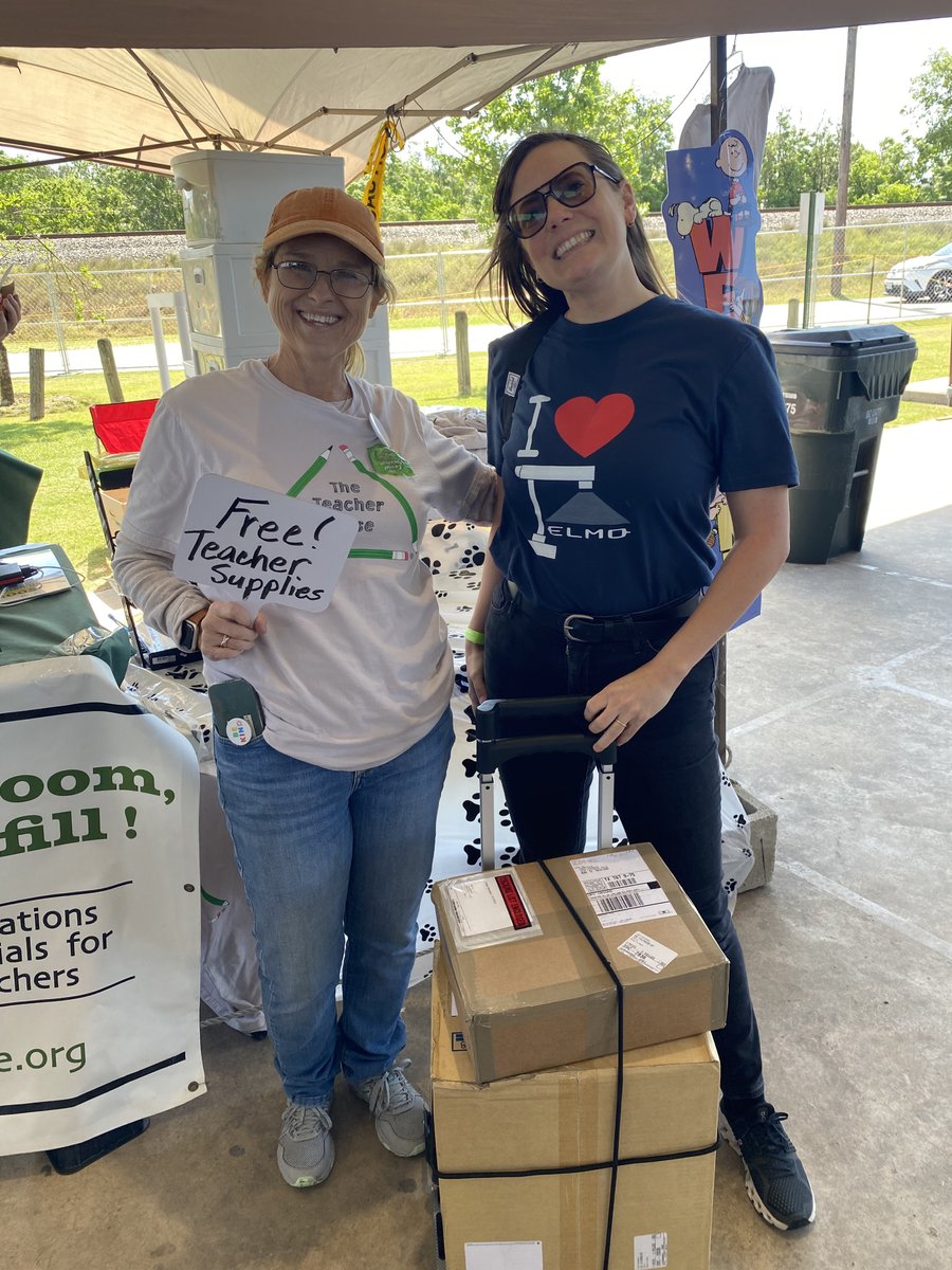 ELMO_USA's tweet photo. We were off to the races this weekend giving away ELMO document cameras to The Teacher Reuse in Buda, TX at the annual Buda Wiener Dog Races. Congratulations to the lucky and deserving winners, that's teachers and furry friends!   #ELMOExperience #theteacherreuse https://t.co/SCai1rDpO4