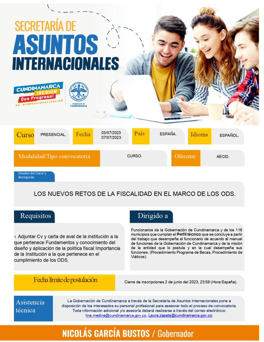 Secretaría de Asuntos Internacionales Cundinamarca tweet media