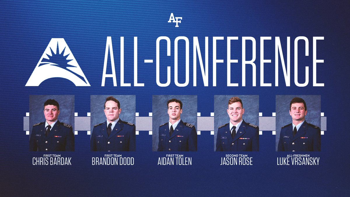 AF_Lax's tweet photo. Congrats to our five Falcons on earning #ASUNMLAX All-Conference honors! A new program standard for Air Force since joining the league! #FlyFightWin https://t.co/6vKZIb3x5W