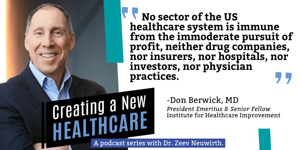 Thrilled to have the one and only @donberwick on the upcoming episode of Creating a New Healthcare. Tune in TOMORROW wherever you get podcasts - you don't want to miss this one! lnkd.in/ek6iAc8t @TheIHI #healthcarepodcast #valuebasedcare #healthcarereform