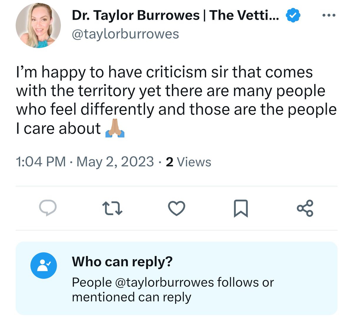 Apparently not THAT happy to have criticism.