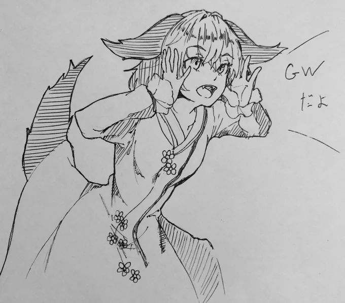 #深夜の真剣お絵描き60分一本勝負
40分程 
