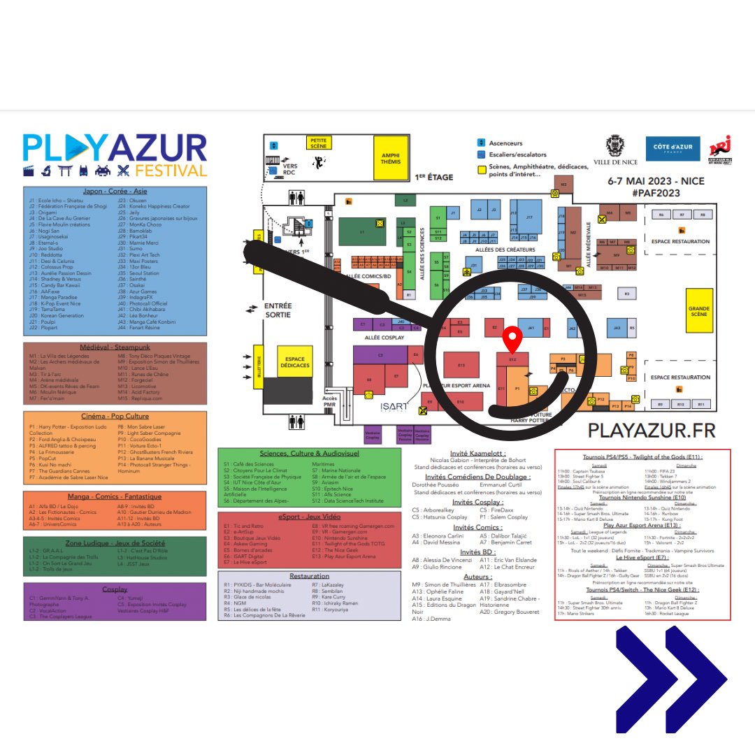 TheNiceGeek06's tweet photo. ➡️ Ce week-end nous vous donnons RDV à la @VilledeNice pour le @PlayAzur Festival!
📍 Retrouvez-nous au stand E12
😃 Nous sommes ravis d’être une fois de plus présents pour cette nouvelle édition!
🎮 Nous vous dévoilerons très prochainement notre planning gaming.
#Nice06 #PAF2023 https://t.co/mJqOAPwxzs