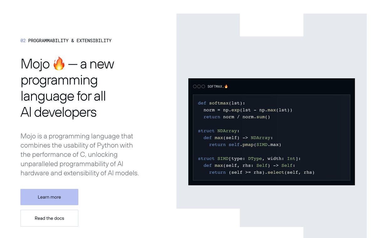 amasad's tweet image. Chris Lattner of LLVM and Swift fame just announced a new programming language for ML that is high-performance and backwards compatible with Python (works with Python libraries). Could be a game changer.