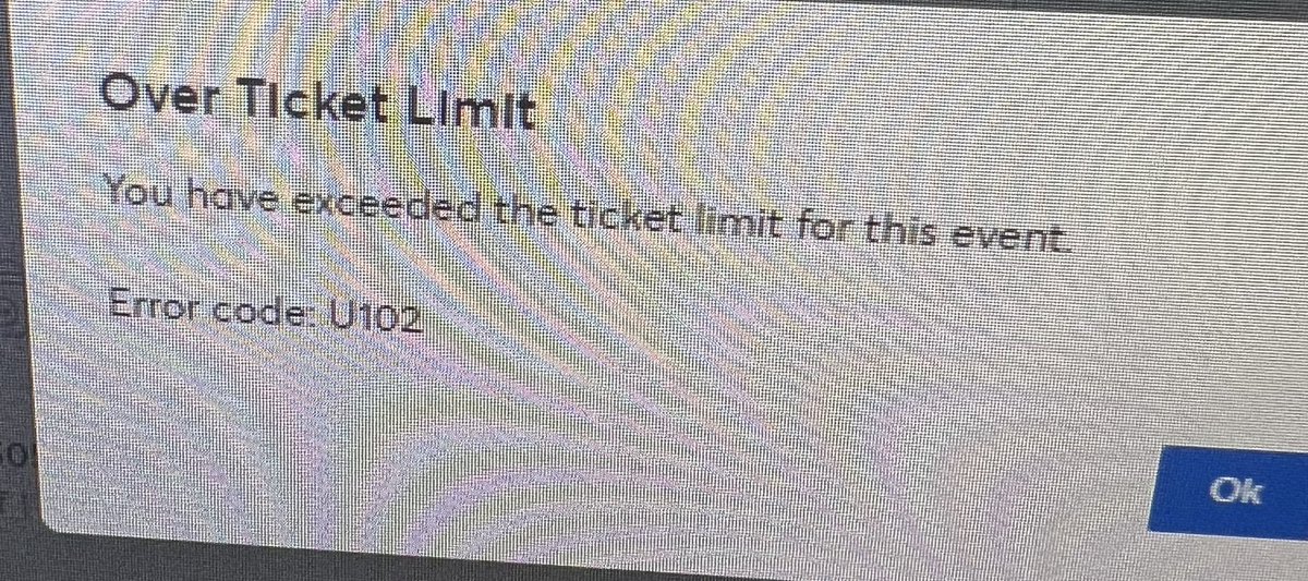 Larsen51's tweet photo. @Ticketmaster - What’s wrong with your website? Trying to buy tickets to @edsheeran and you’re saying we are over the limit … can’t call or get real time support. https://t.co/4884TR5l5I