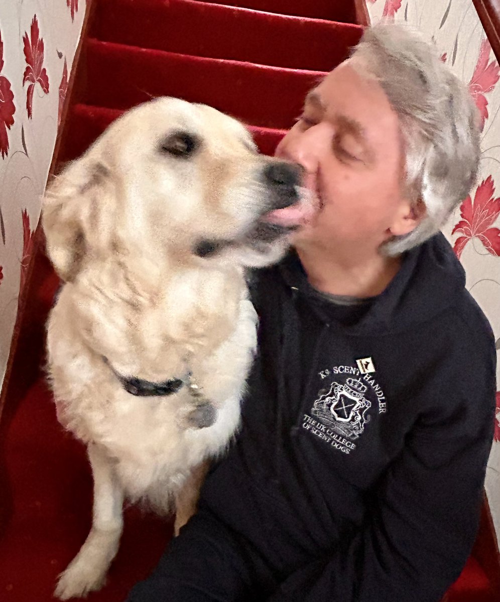 It’s our fourth #Gotcha #anniversary - four wonderful years together. #Kisses  for my #veteran #SlobberChops #DogKisses