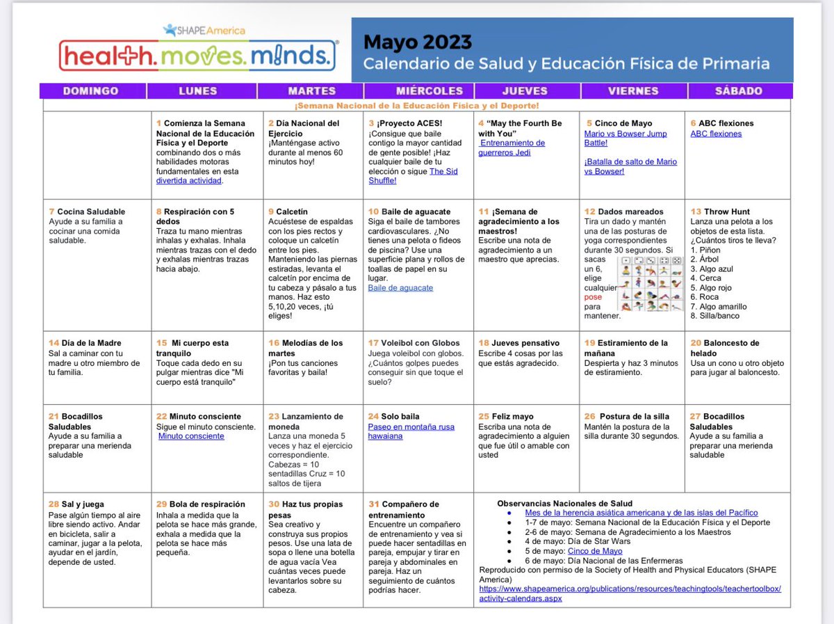 NBPS_CHPE's tweet photo. Looking for ways to #MoveInMay? 
Check out these activity calendars!
#NBPSMovesInMay
@SHAPE_America @SHAPENJ @nbpschools @NBPS_Curriculum https://t.co/d4gm0AAKo2
