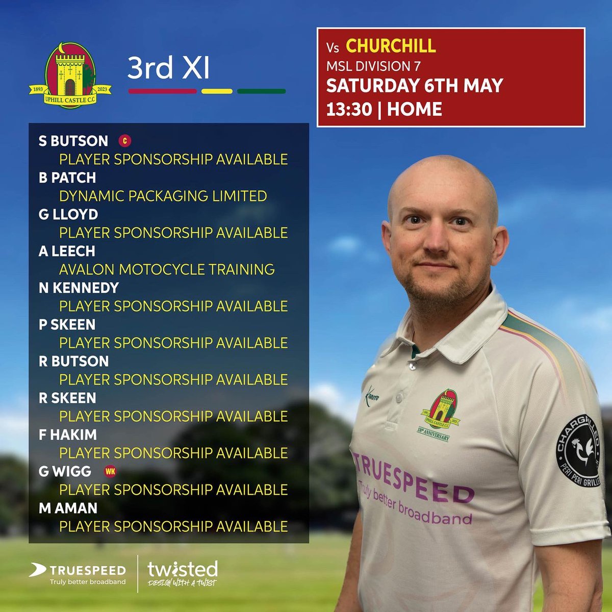 Uphill Castle CC (@uphillcastlecc) on Twitter photo Fixtures and line - ups for the first games of the season!
1s vs <a href="/WandHCC/">Wells and Horrington Cricket Club</a> (A)
2s vs West Coker & Hardington (H)
3s vs <a href="/Churchill__CC/">Churchill Cricket</a> (H)
<a href="/JDPThomas/">Josh Thomas</a> <a href="/swsportsnews/">South West Sports News</a> Fixtures and line - ups for the first games of the season!
1s vs <a href="/WandHCC/">Wells and Horrington Cricket Club</a> (A)
2s vs West Coker & Hardington (H)
3s vs <a href="/Churchill__CC/">Churchill Cricket</a> (H)
<a href="/JDPThomas/">Josh Thomas</a> <a href="/swsportsnews/">South West Sports News</a>