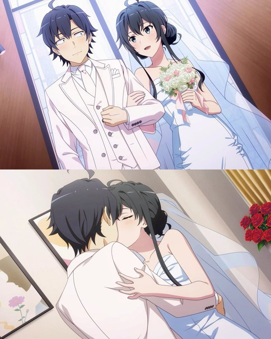 mqrso_o's tweet photo. El final de Oregairu si fuera bueno:

Ah no, ya lo es. ¡Vivan los novios! https://t.co/Ewh8tKzF76