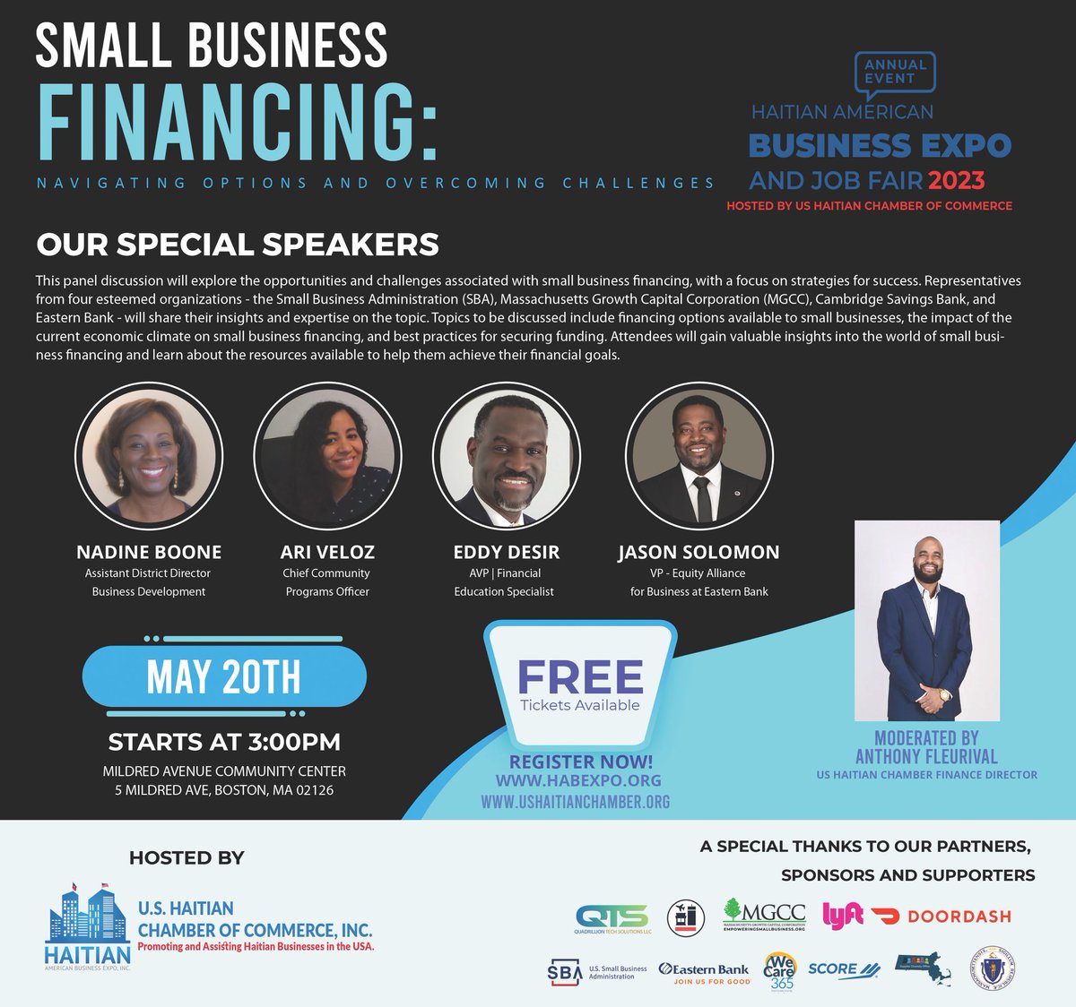 5th Annual Haitian American Business Expo and Job Fair|#Boston, MA 05/20/2023 | 03:00 PM Onwards |

See flyer, register <a href="/habexpo/">Habexpo</a>

#JobFair #Onsite #Jobseekers