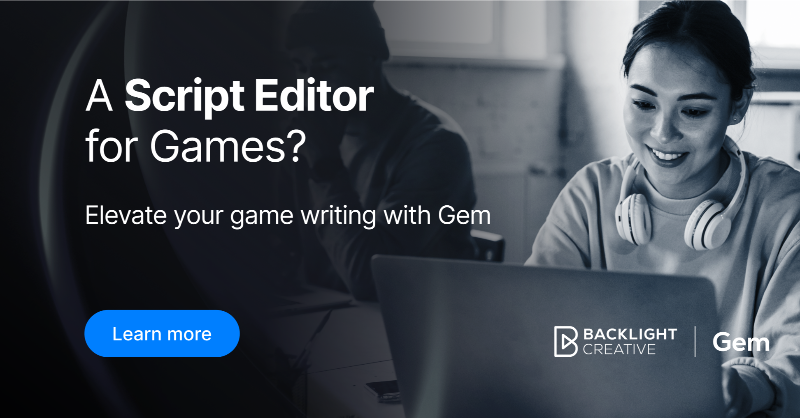 Backlight's tweet photo. 🕹Writing for games? This screenwriting-style, contextual script editor automatically formats narrative content such as gameplay, character, dialogue, and more for quick querying and editing.