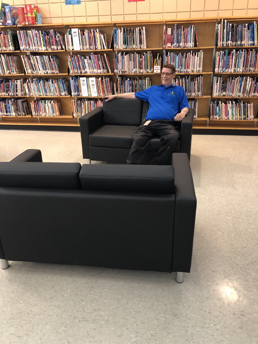 Mr. Mike testing out our new furniture!