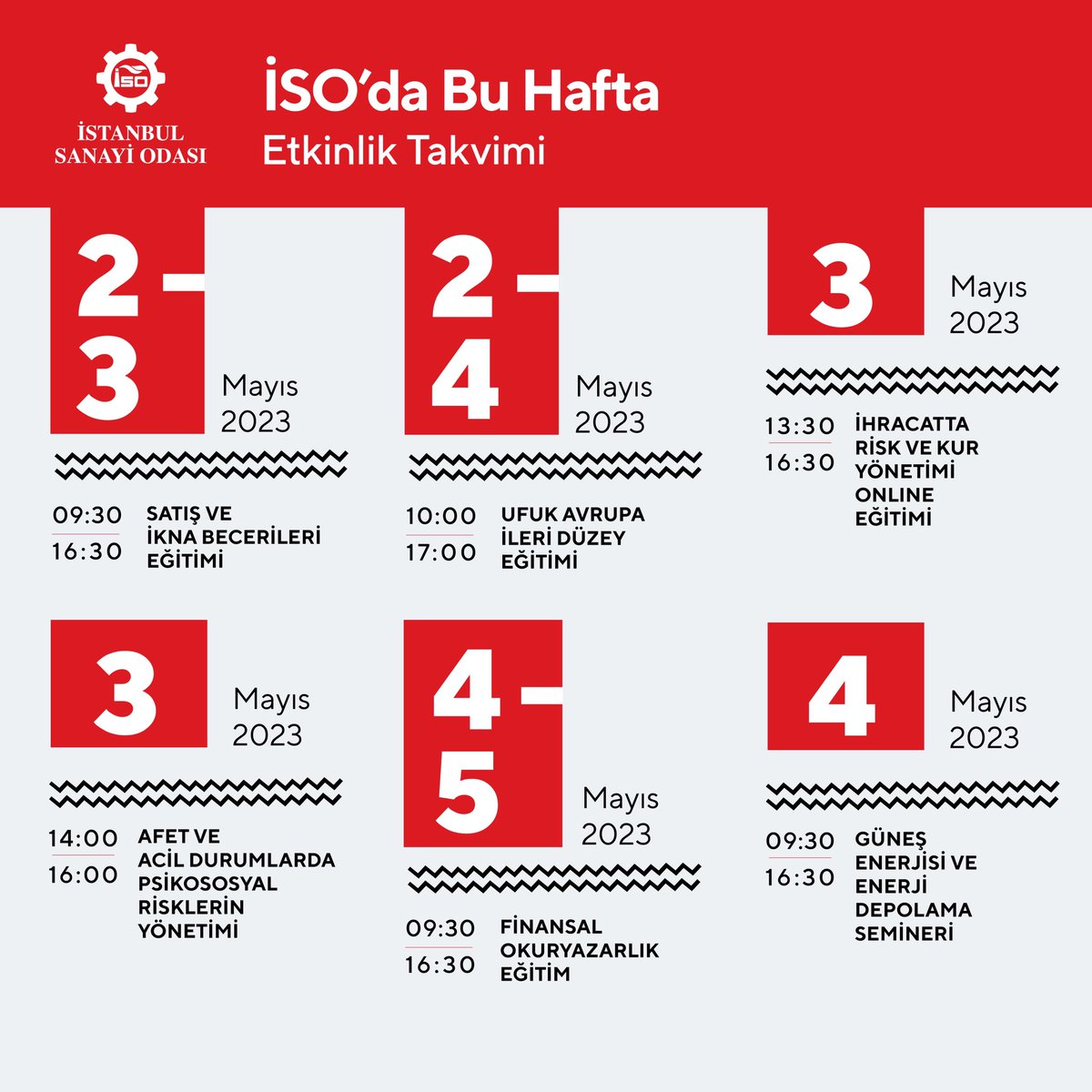 📌🗓️#İSOdaBuHafta

İstanbul Sanayi Odası’nın bu haftaki etkinliklerine ve daha fazlasına iso.org.tr adresinden ulaşabilirsiniz. 

#İstanbulSanayiOdası #İSO