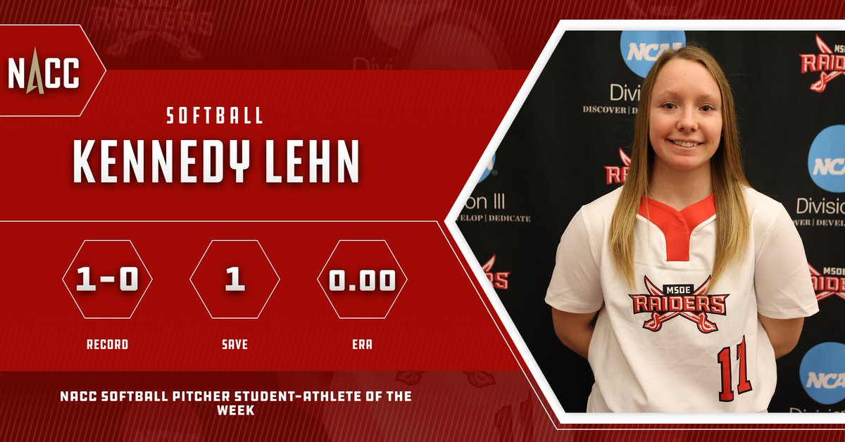 MSOE_Raiders's tweet photo. 🥎@msoe_softball | AWARDS

Congratulations to senior Kennedy Lehn on earning NACC weekly honors after a dominate day in the circle against Dominican! 

📰- https://t.co/bslOSV8jLj

#TheRaiderWay #d3softball https://t.co/avVOxiIvZE