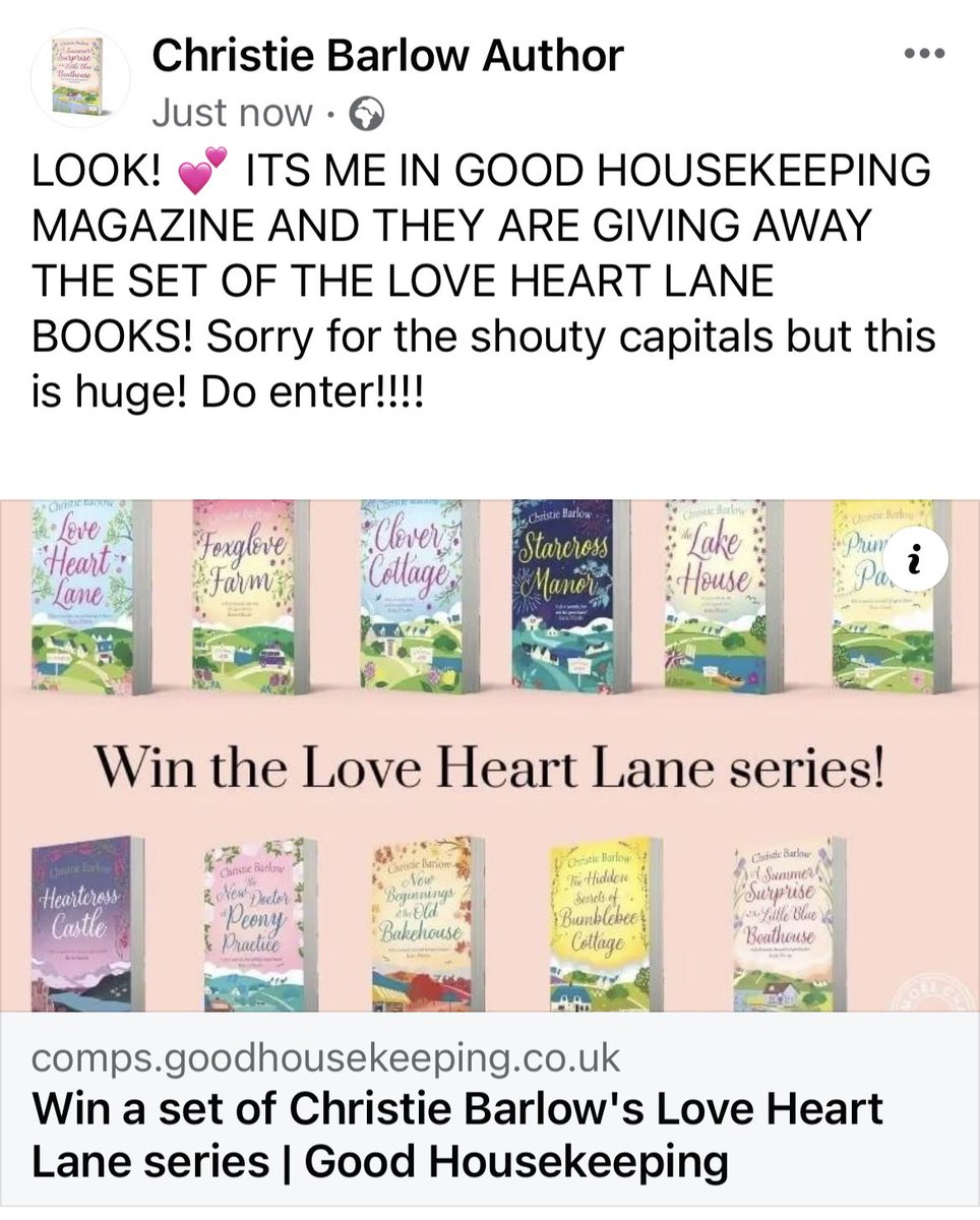 LOOK! 💕 ITS ME IN GOOD HOUSEKEEPING MAGAZINE AND THEY ARE GIVING AWAY THE SET OF THE LOVE HEART LANE BOOKS! Sorry for the shouty capitals but this is huge! Do enter!!!! comps.goodhousekeeping.co.uk/competition/la…