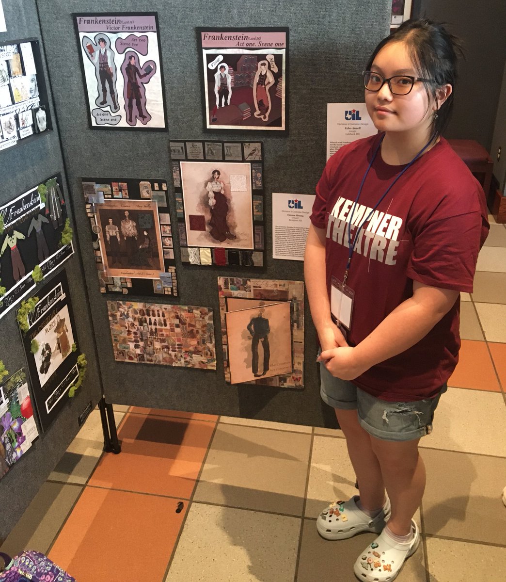 Excited to have Emma Hoang representing Kempner Theatre as a State Finalist for UIL Theatrical Design. She will present her designs tomorrow in Round Rock. Check out her designs for Frankenstein below! <a href="/KHS_Cougars/">Kempner High School</a>