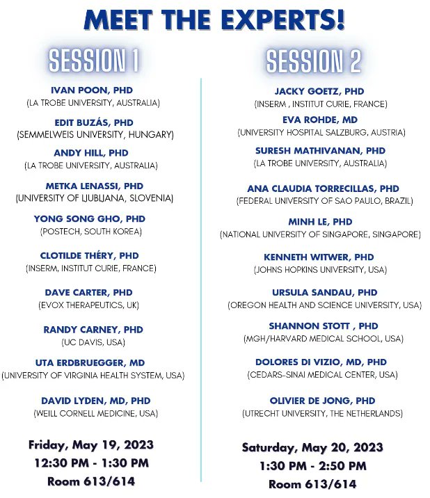 IsevOrg's tweet photo. This is your opportunity to Meet the Experts! 👩‍🎓 👨‍🎓 
Sign up below, to chat with two experts of your choice during #ISEV2023
https://t.co/EuB2Ot5F27 
@doldivizio @EditBuzas @hillandy @LenassiMetka @GoetzJacky @KennethWWitwer https://t.co/32RLTRuBib