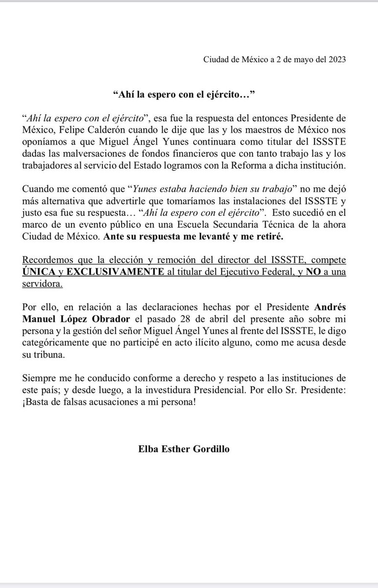 Elba Esther Gordillo (@elbaesther_g) on Twitter photo 