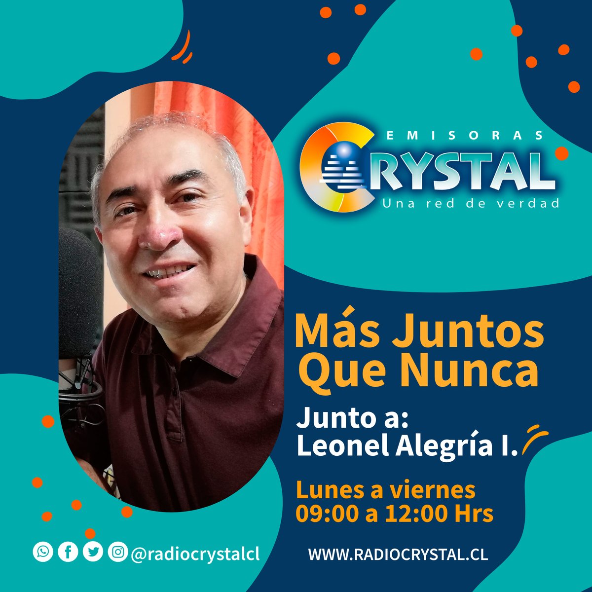 radiocrystalcl's tweet photo. 📢@AlegriaLeonel llega en las señalas de la #RedCrystal para acompañar tu mañana en #MásJuntosQueNunca.
Escríbenos al #WhatsApp 📲 +56342513855
https://t.co/r9F9zgkwoF
Sintonízanos en
📍#Quillota 📻89.1 FM
📍#LaLigua 📻105.3 FM
📍#SanFelipe 📻106.5 FM
🌐https://t.co/O16UggbHfF https://t.co/6yNoGvt2h3
