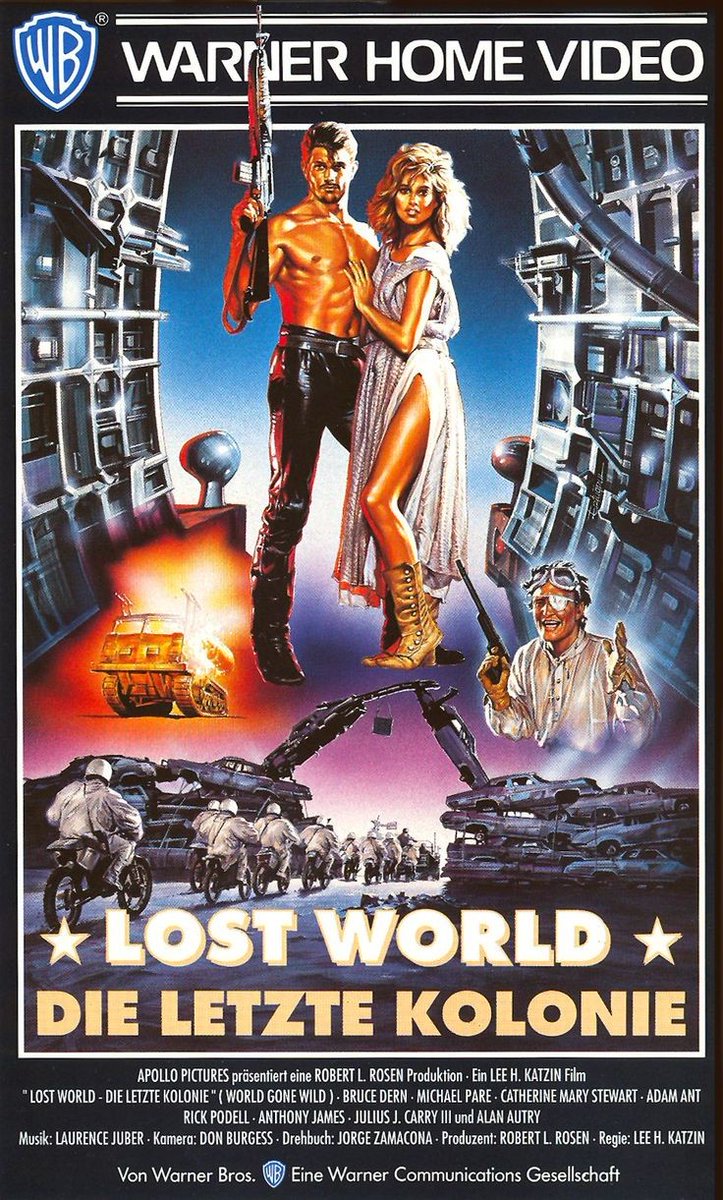 German video sleeve for #WorldGoneWild (1988 - Dir. #LeeHKatzin) #MichaelParé #BruceDern #CatherineMaryStewart #AdamAnt