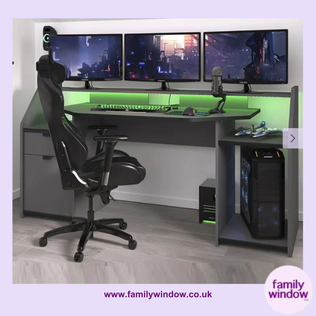 To all gamers, do you need a new workstation? You could get 35% off on the Parisot SetUp, from £459 to £299.

It features:
🎮A large ergonomic desktop
🎮A large top shelf for monitors
🎮An LED strip with remote control

Visit: ow.ly/Lou850O6YLS

#familywindowuk #gamingdesks