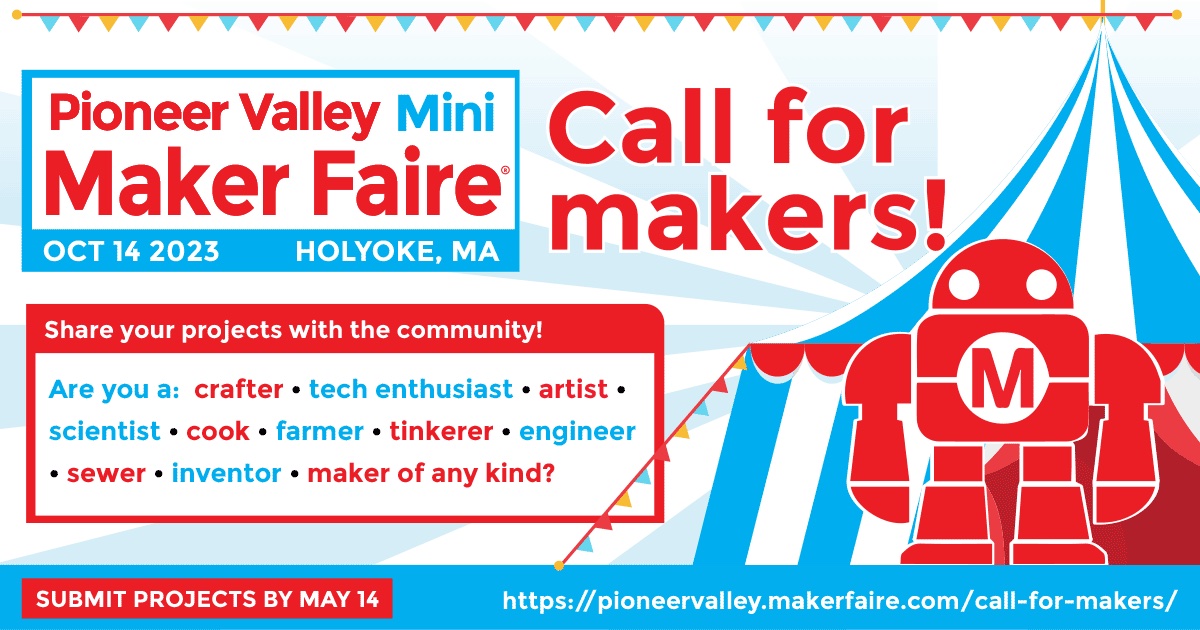 Valley_Makers's tweet image. Call for Makers! The early submission date is coming up soon. Do you have a project in mind that you&apos;d like to share at the Maker Faire? Tell us about it now (even if it&apos;s not finished)!
pioneervalley.makerfaire.com/call-for-maker…
