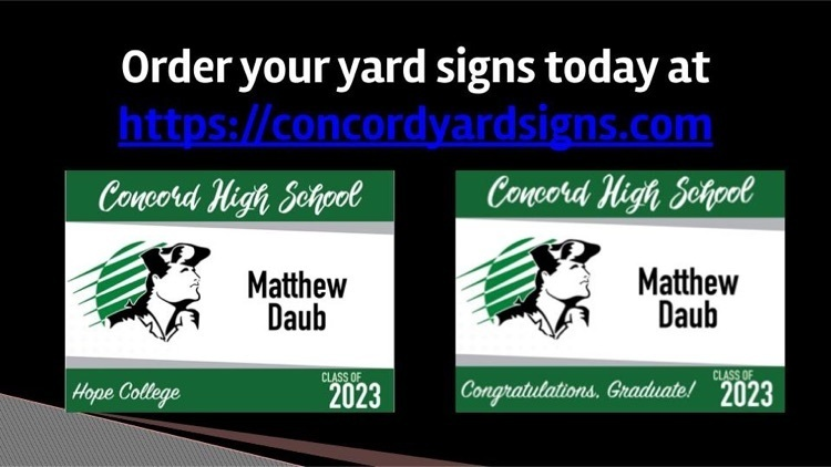 MinutemenCHS's tweet photo. Hey Seniors! Don't forget to order your yard signs before graduation! Make sure everyone knows that you will be a Concord Graduate! https://t.co/XvmzYjawBH