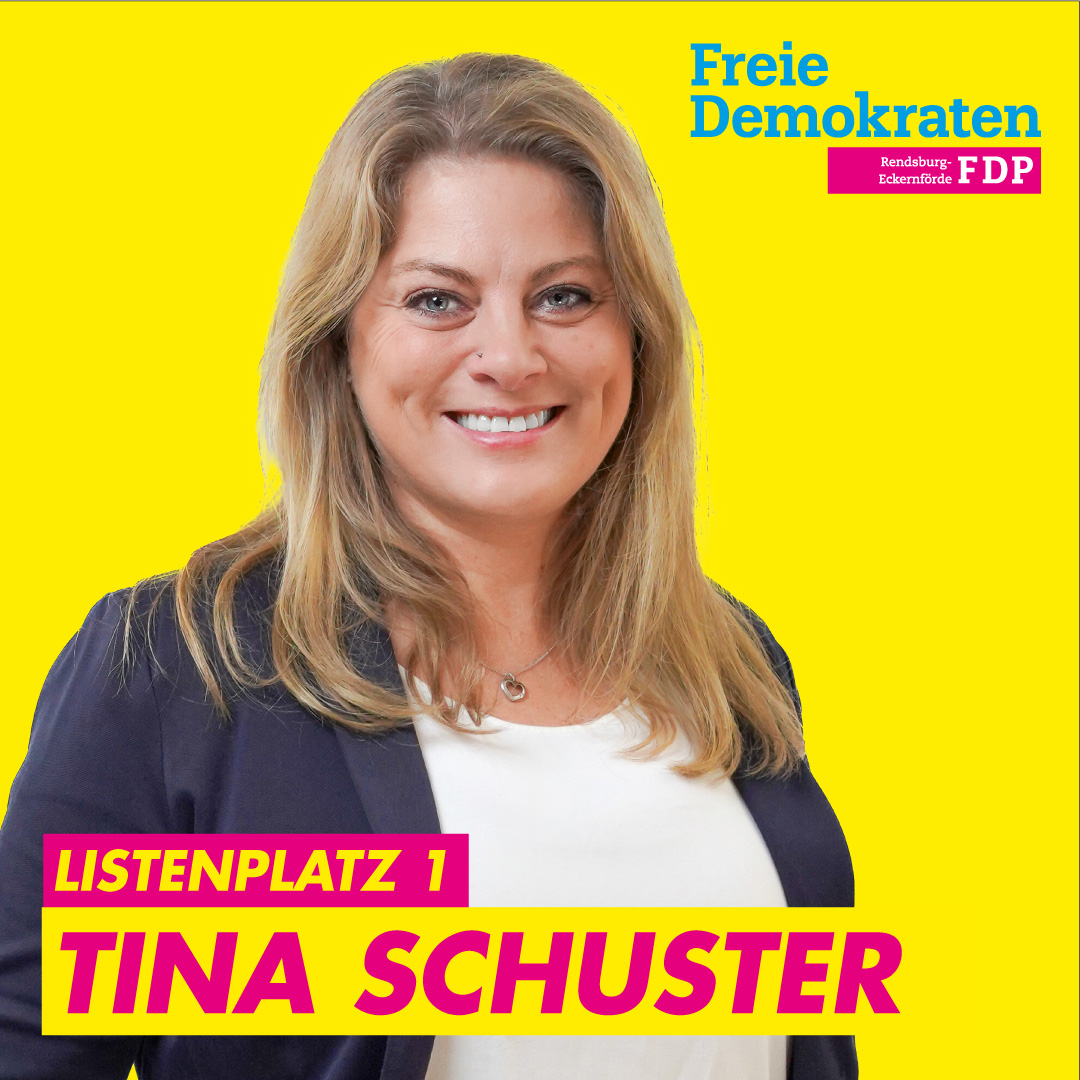 fdp_rd_eck's tweet photo. 𝗧𝗶𝗻𝗮 𝗦𝗰𝗵𝘂𝘀𝘁𝗲𝗿, 48
Unternehmerin und Spitzenkandidatin

𝗟𝗶𝘀𝘁𝗲𝗻𝗽𝗹𝗮𝘁𝘇 𝟭 - 𝗪𝗮𝗵𝗹𝗸𝗿𝗲𝗶𝘀 𝟭𝟰 (Molfsee - #Blumenthal, #Grevenkrug, #Hoffeld, #Loop, #Mielkendorf, #Molfsee, #Mühbrook, #Rodenbek, #Rumohr, #Schierensee, #Schmalstede, #Schönbek, #Sören) https://t.co/tMoqXfiQtw