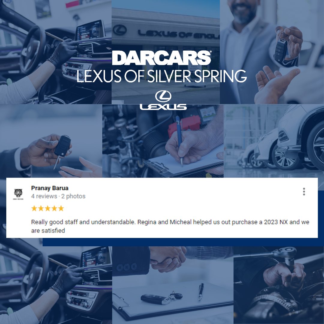 lexus__ss's tweet photo. Read what some of our customers are saying about their DARCARS experience. https://t.co/oa2zAYyEqt