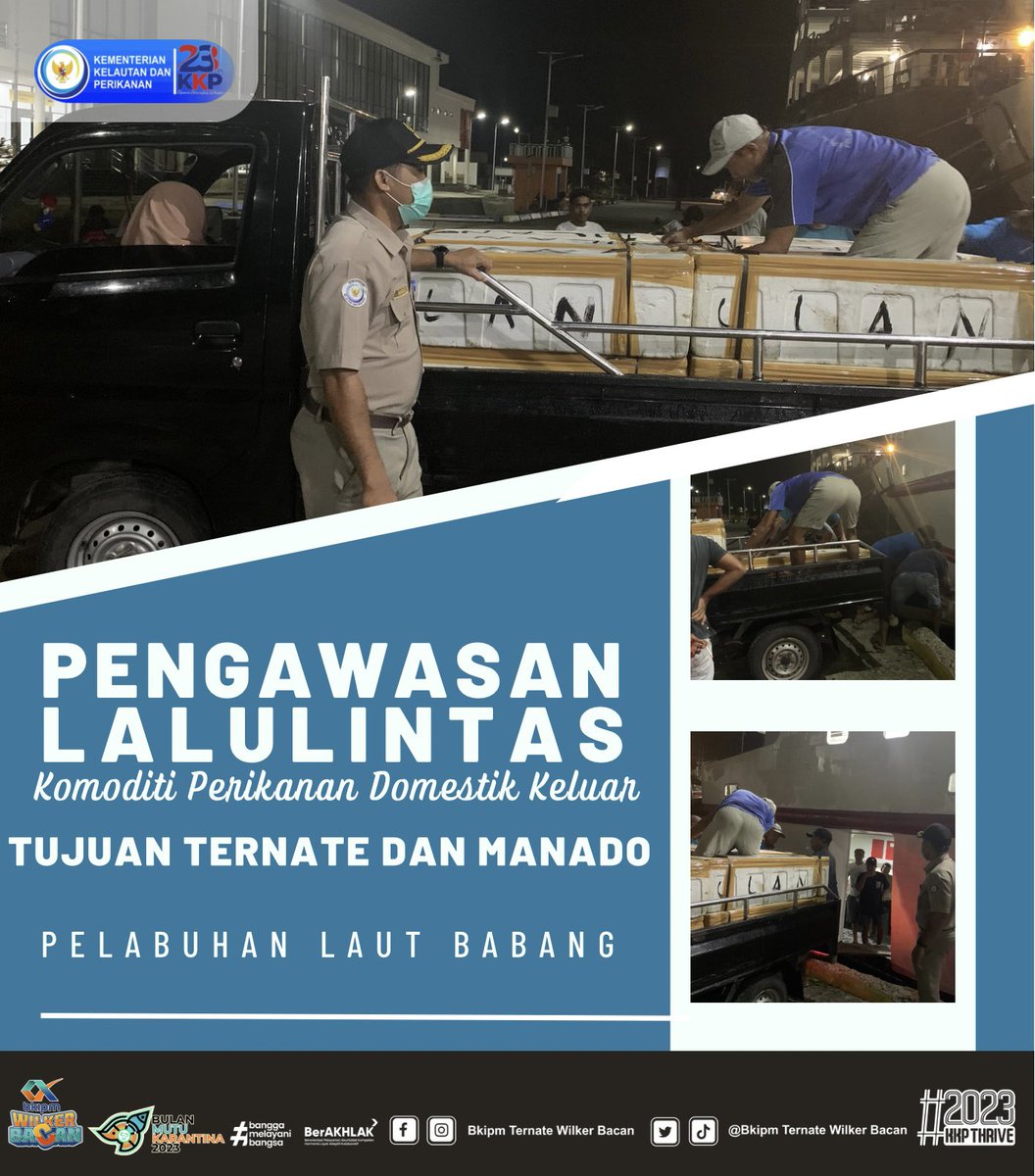 wilkerbacan's tweet photo. 02/05/23 #OneHealthKIPM Giat Pengawasan Rutin Lalulintas komoditi Perikanan domestik keluar tujuan Ternate dan Manado melalui pelabuhan Laut Babang #KKPThrive @kkpgoid @bkipm_kkp @BuTariPmk @BKIPMTernate @arsal_azis @Ambodallemardia @UHardianto @Naidil_yahya28 @AliNazarudin https://t.co/388t0GfJI3