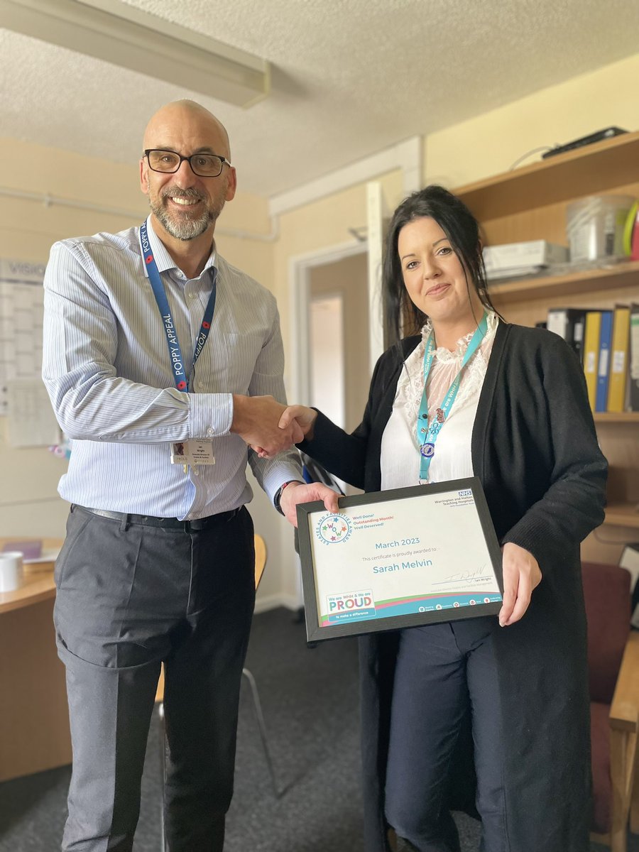 Congrats to Sarah on receiving the Eatates and Facilities Management WOW award for March. Huge well done from all of us. #whh #efm #estatesandfacilities #nhsestates