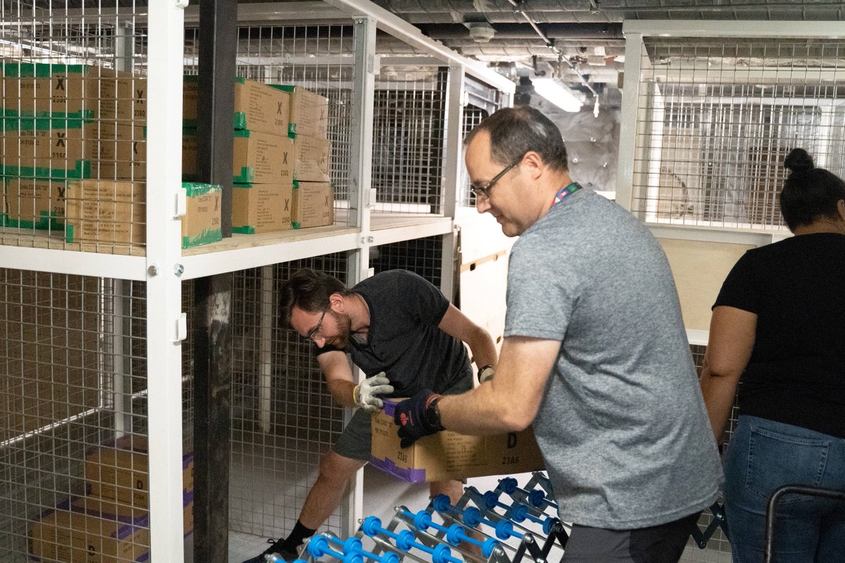 logoshope's tweet image. Ever wondered where all the books for the bookfair are stored? 

The bookhold is an area where all stock is stored. Every day before the opening of the bookfair, books are brought up from the bookhold and stocked on the bookfair shelves. The bookhold can store over 800,000 books!