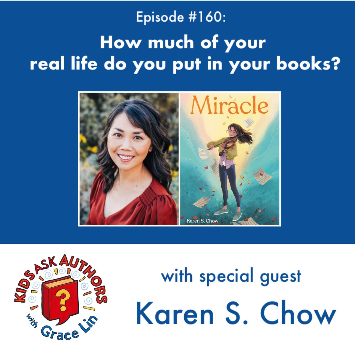 We are thrilled to welcome @KCowrites to the podcast! Karen and Grace answer the kid question, “How much of your real life do you put in your books?” Listen to the interview and a kid book review on kidsaskauthors.com! 
Chinese Menu Pre-order gifts: gracelin.com/news-events/