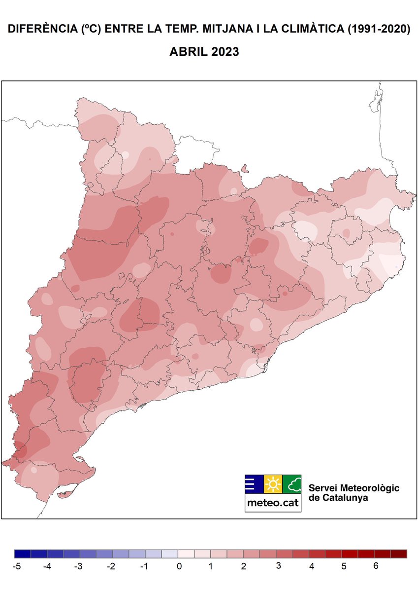 alexmegapc's tweet photo. Un autèntic desastre, primer mapa anomalia de precipitació aquest abril, segon anomalia de temperatura, #pabingo en fi un inici de #primavera lamentable, mapes via @meteocat #meteo https://t.co/vzK3M3mfAr