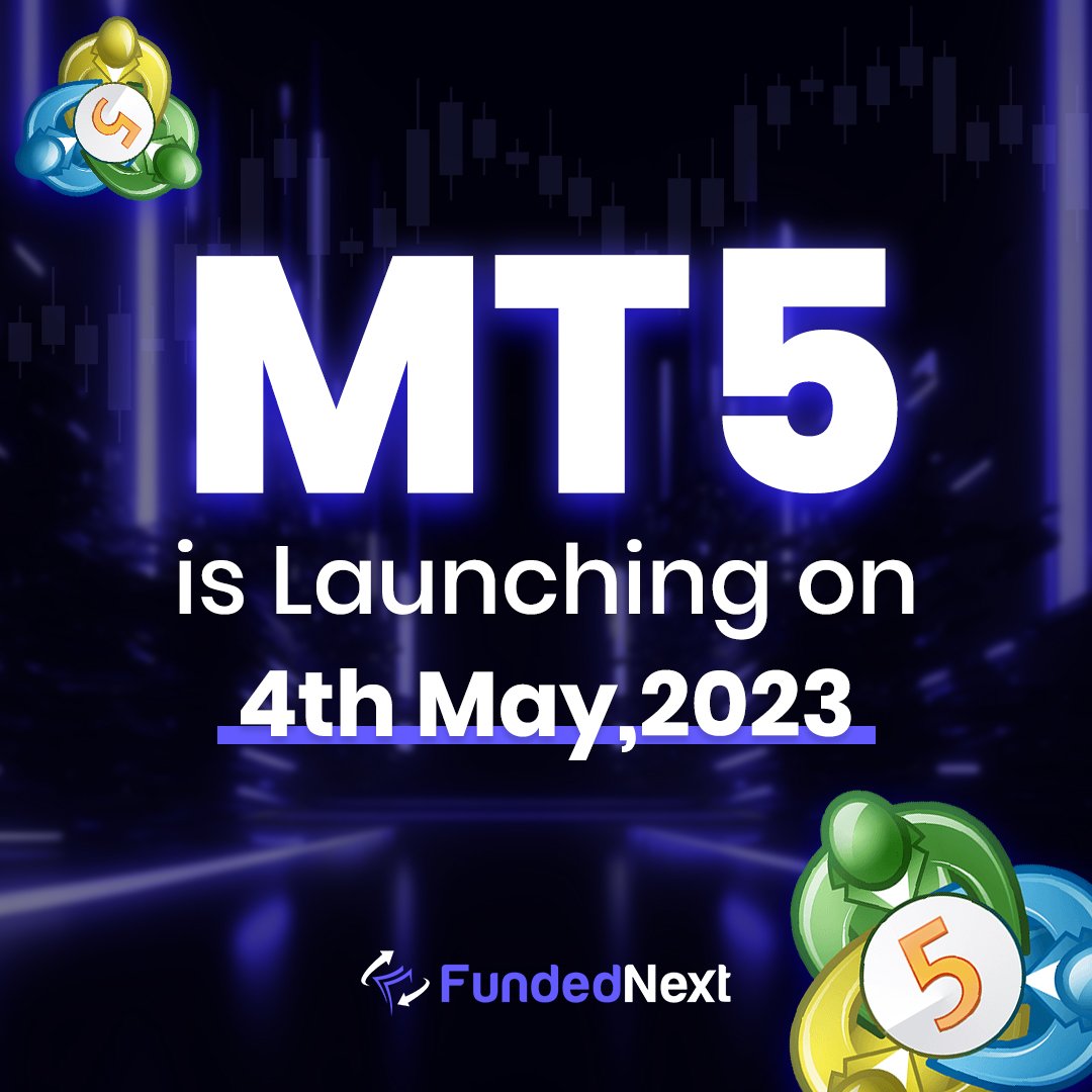FundedNext's tweet photo. MT5 launches on FundedNext on May 4th! 

Expect our own server, prime liquidity providers, enhanced security, improved performance, and reliability. 

Stay tuned for free trials, swap-free accounts, trading competitions, enhanced packages &amp; much more! 

Mark your calendars! https://t.co/GCZfqKqfeN