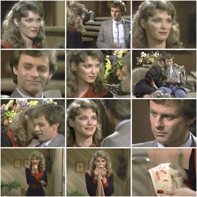 #OnThisDay in 1983, after Robert turned down her advances, Connie left lipstick on a towel in the bathroom for Holly to find #ClassicGH #GH #GeneralHospital